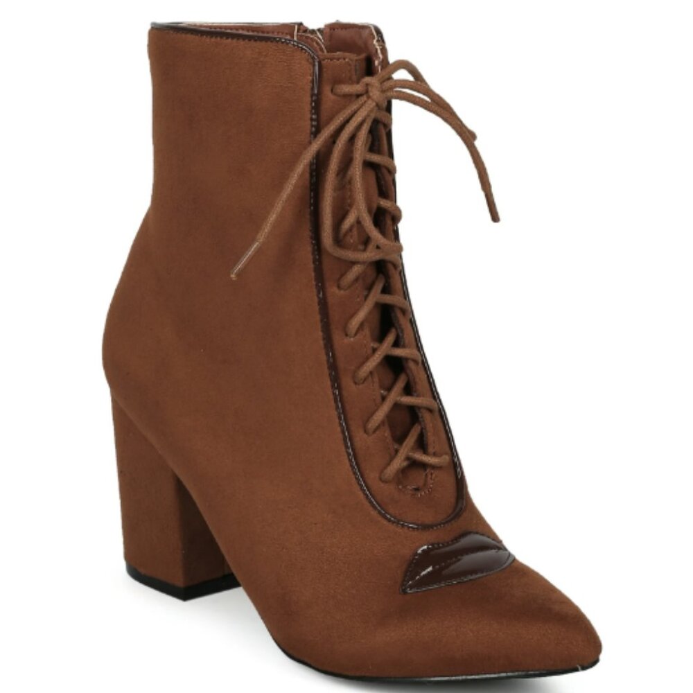 Lips Lace up Block Heel Bootie  7888   NWT Boutique - Picture 11 of 11